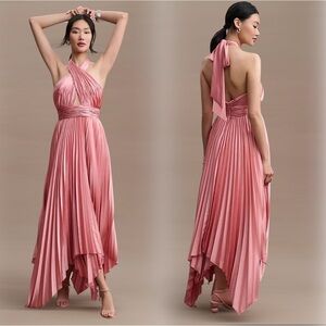 Ieena for Mac Duggal Pleated A-Line Asymmetrical Halter Size 20